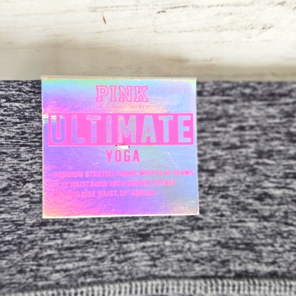 NEW 2015 Victoria's Secret PINK ULTIMATE Gray Yoga Crop Leggings Hidden Pocket - Picture 7 of 7